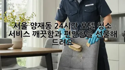 서울 양재동 24시간 호텔 청소 서비스: 깨끗함과 편안함을 선물해 드려요!